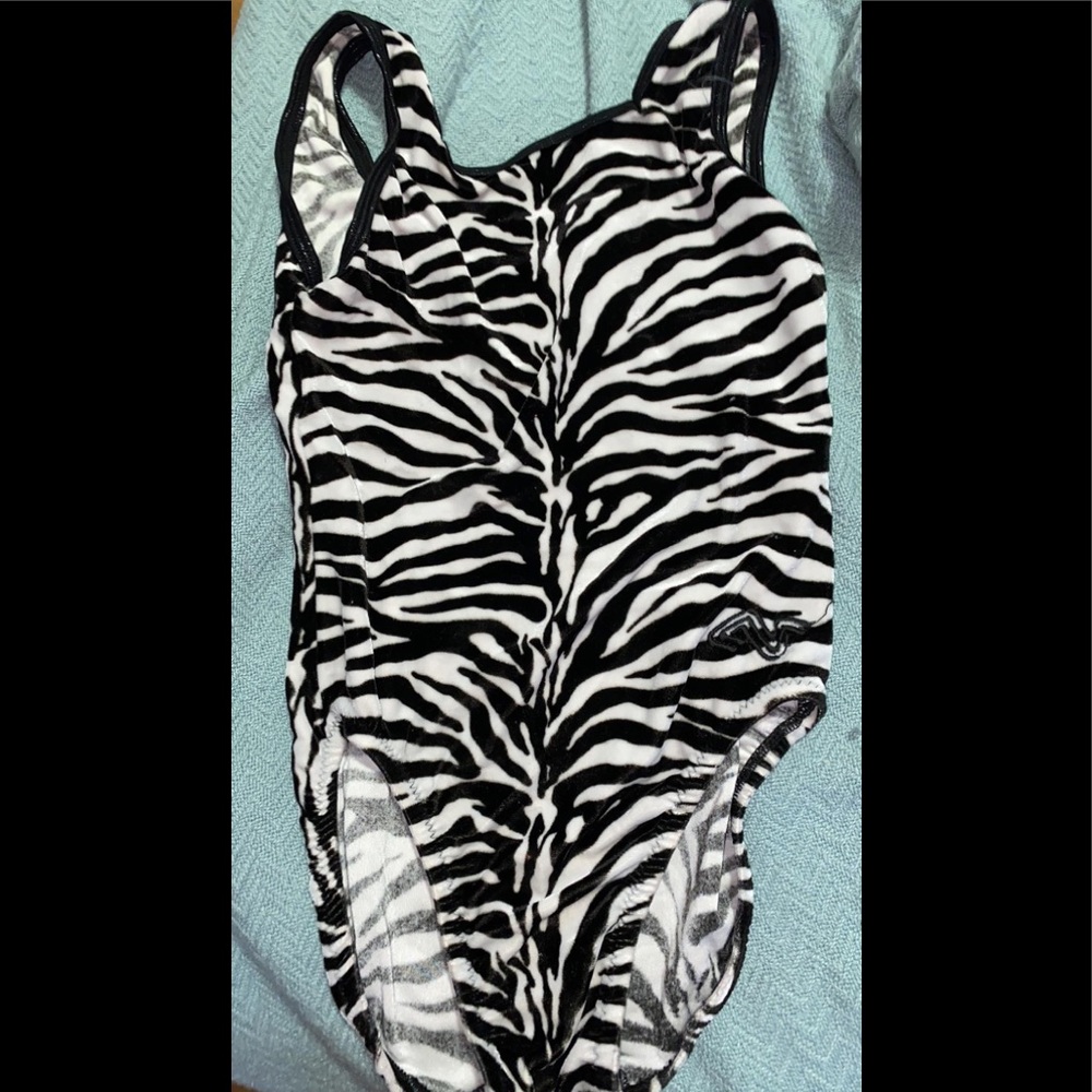 Gymnastics zebra print leotard child large